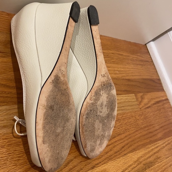 Gucci White Leather Open Toe Wedges GG Logo 6.5 - Picture 9 of 12